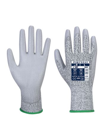 Vending LR Cut PU Palm Glove, L, R, Grey