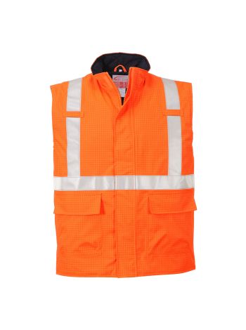 Bizflame Rain Hi-Vis Anti-static FR Bodywarmer, L, R, Orange