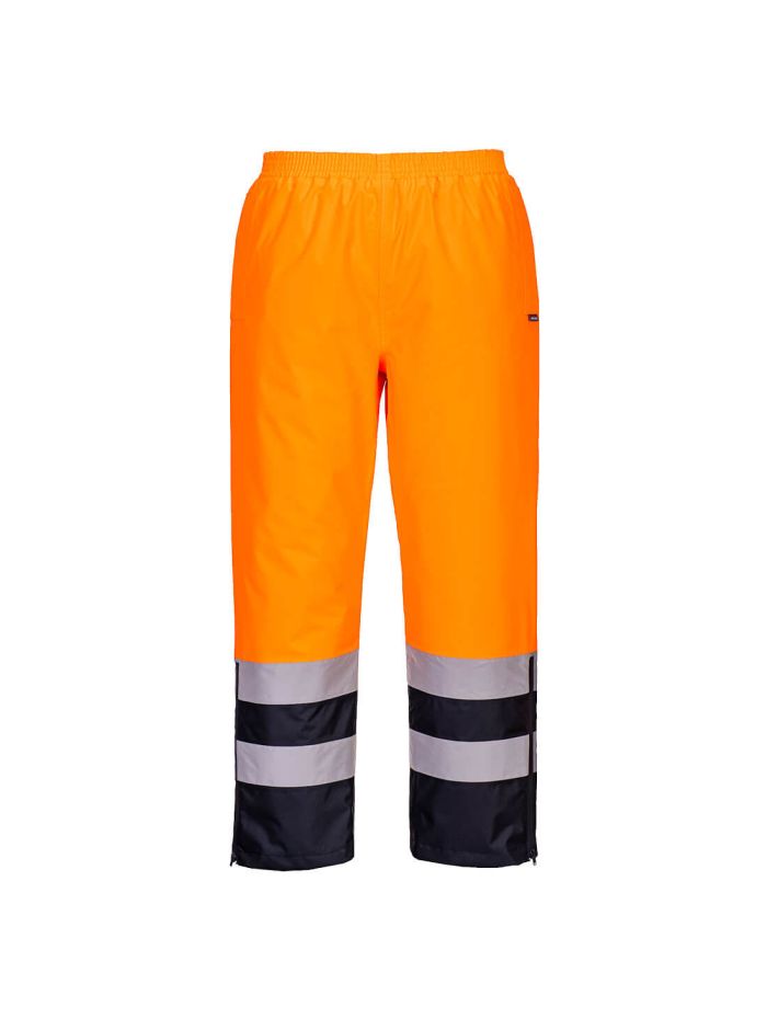 Hi-Vis Winter Trousers, L, R, Orange/Navy